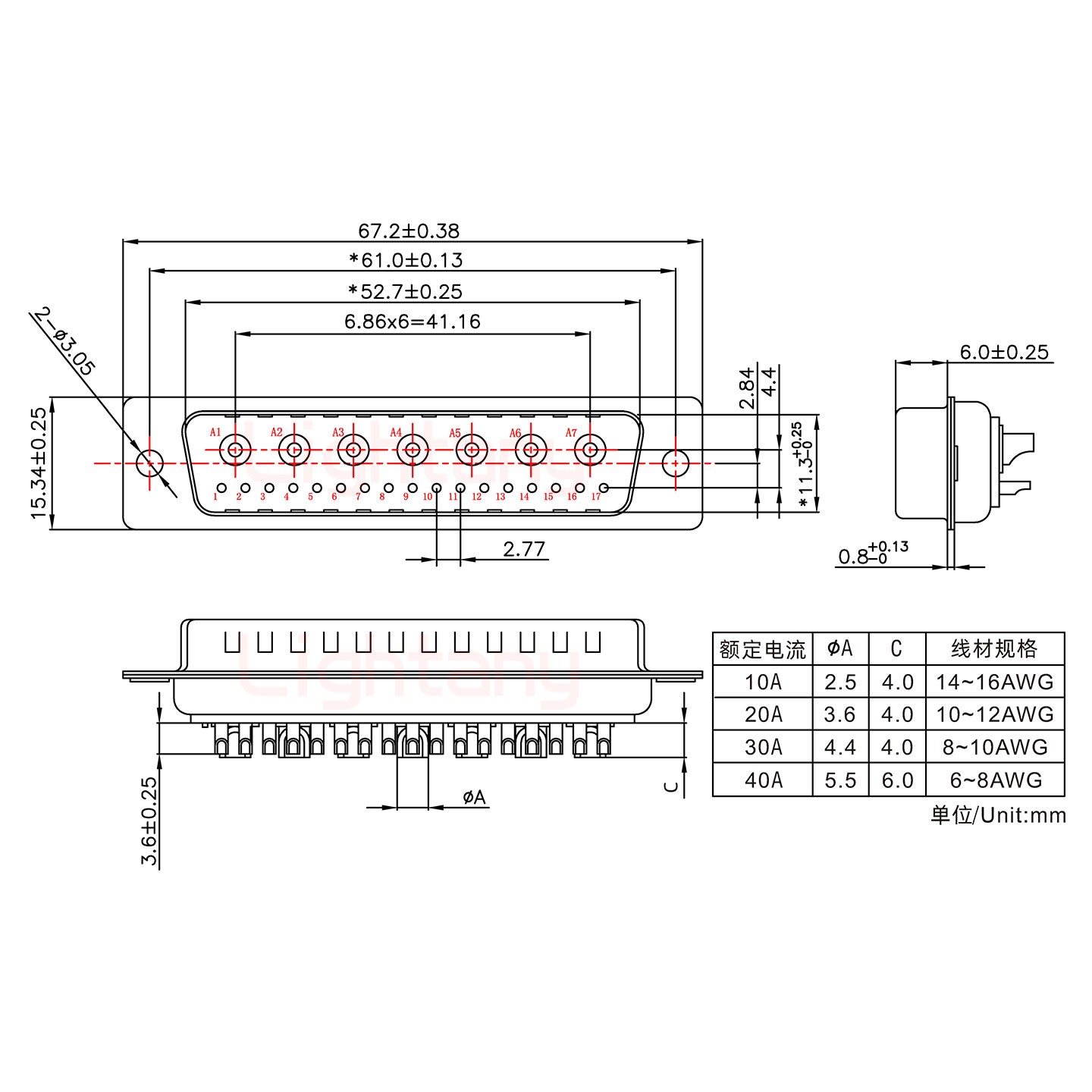 24W7公短體焊線(xiàn)/光孔/大電流10A