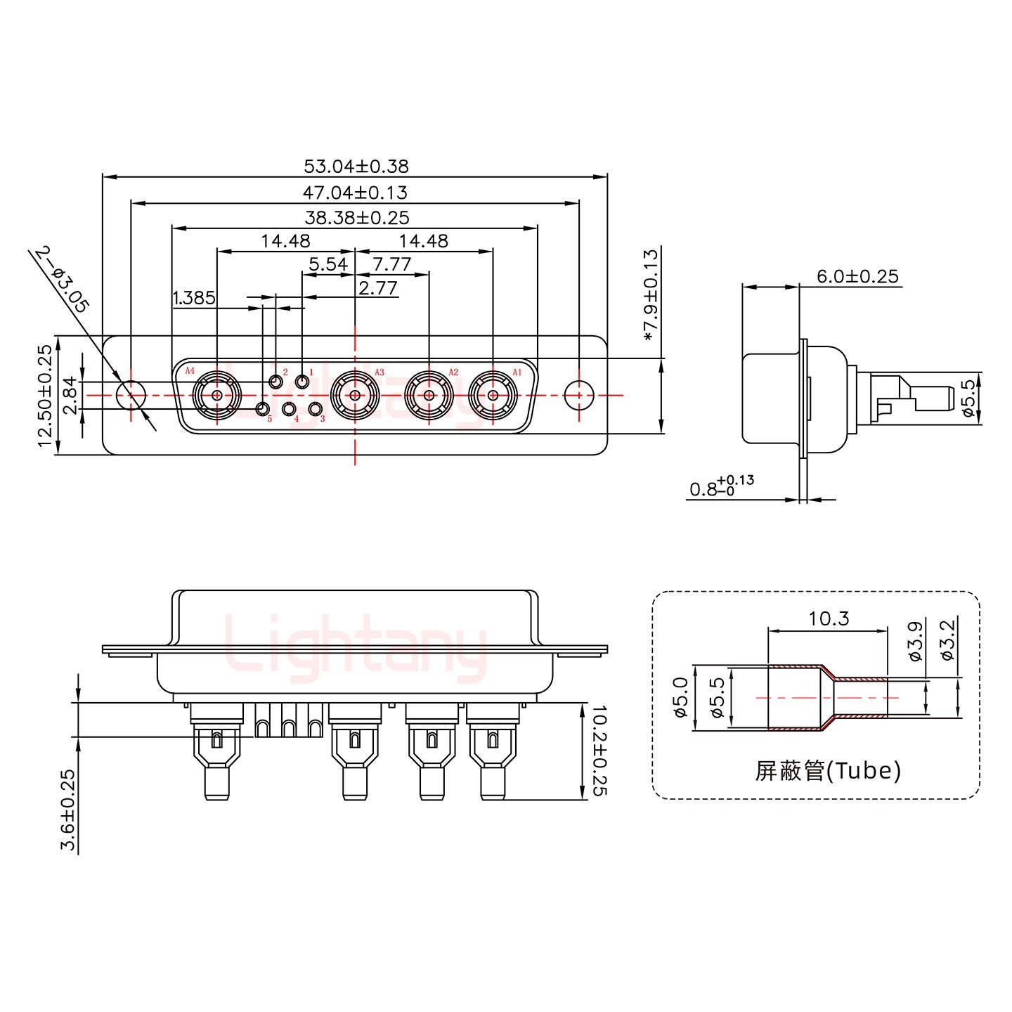 9W4母頭焊線(xiàn)+防水接頭/線(xiàn)徑5~11mm/射頻同軸50歐姆
