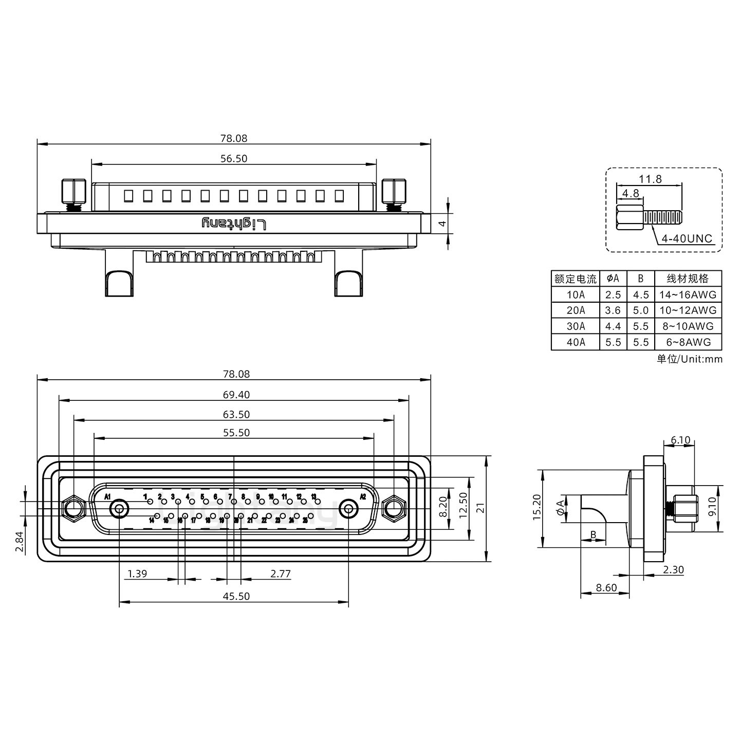 防水27W2公焊線(xiàn)式/鎖螺絲/大電流40A