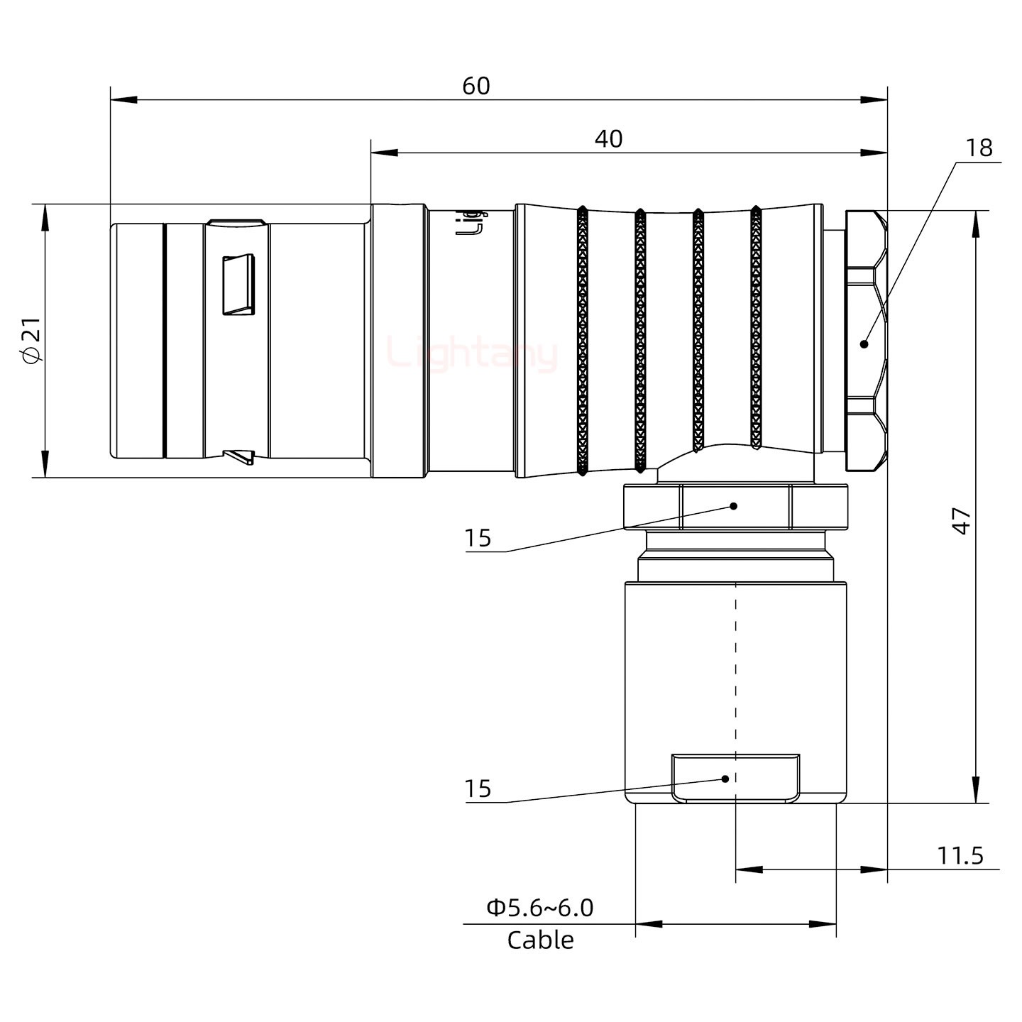 FHG.3K.004.CLAC60推拉自鎖彎式插頭